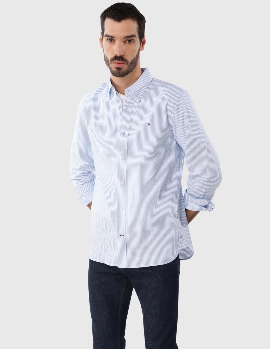 Camisa casual de algodón manga larga para hombre