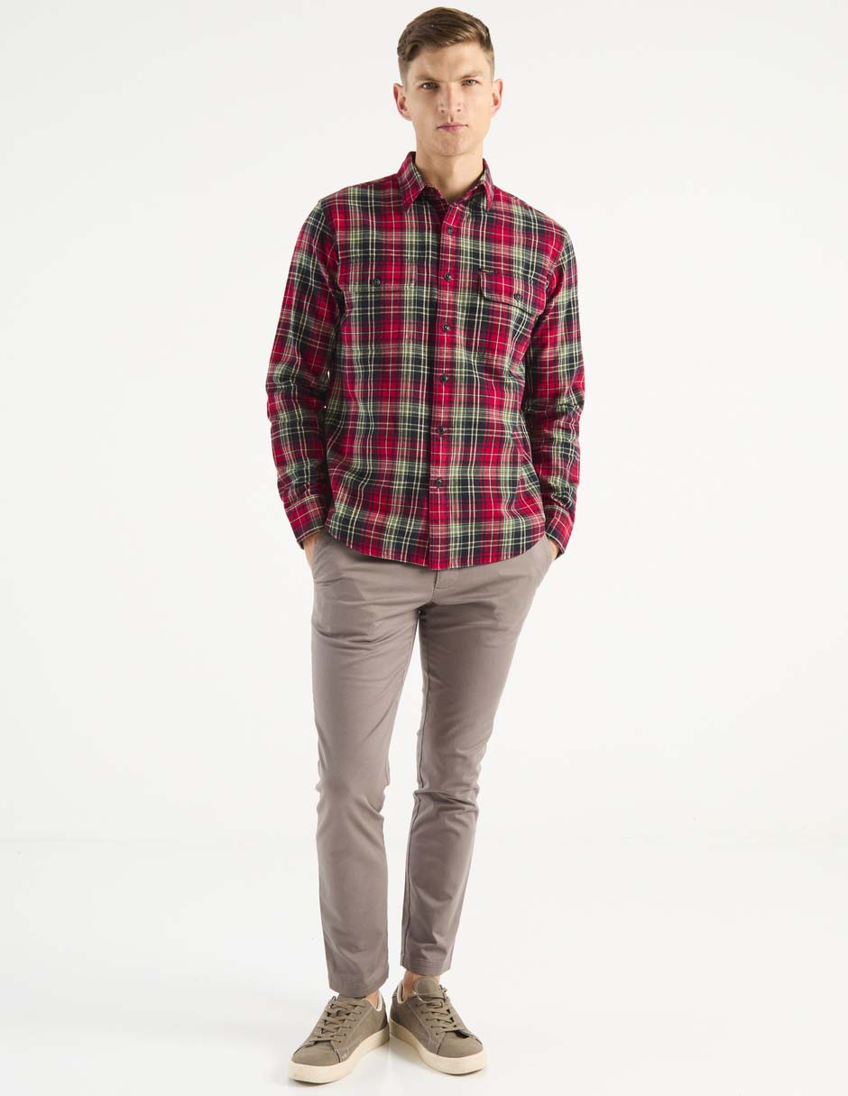 Camisa casual de algodón manga larga para hombre 3