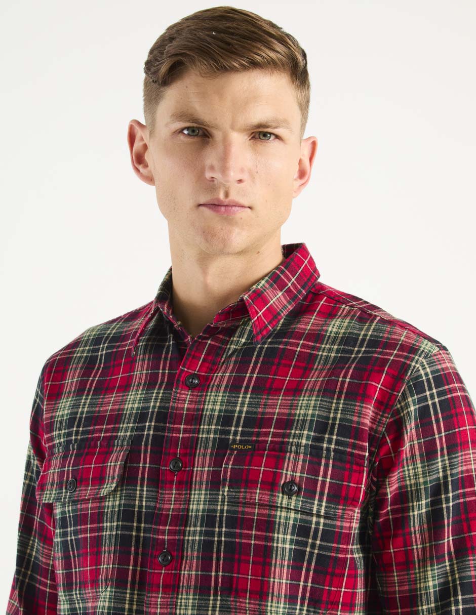 Camisa casual de algodón manga larga para hombre 4