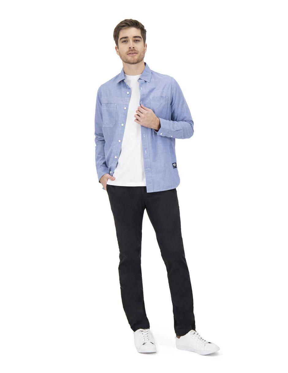 "camisa/sobrecamisa" casual nautica jeans "de" (si aplica) algodón "manga" larga "para hombre"