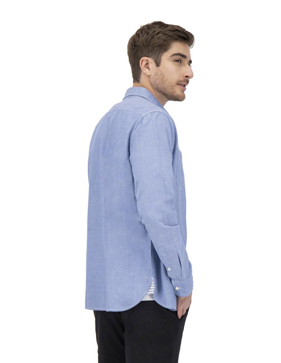 "camisa/sobrecamisa" casual nautica jeans "de" (si aplica) algodón "manga" larga "para hombre"