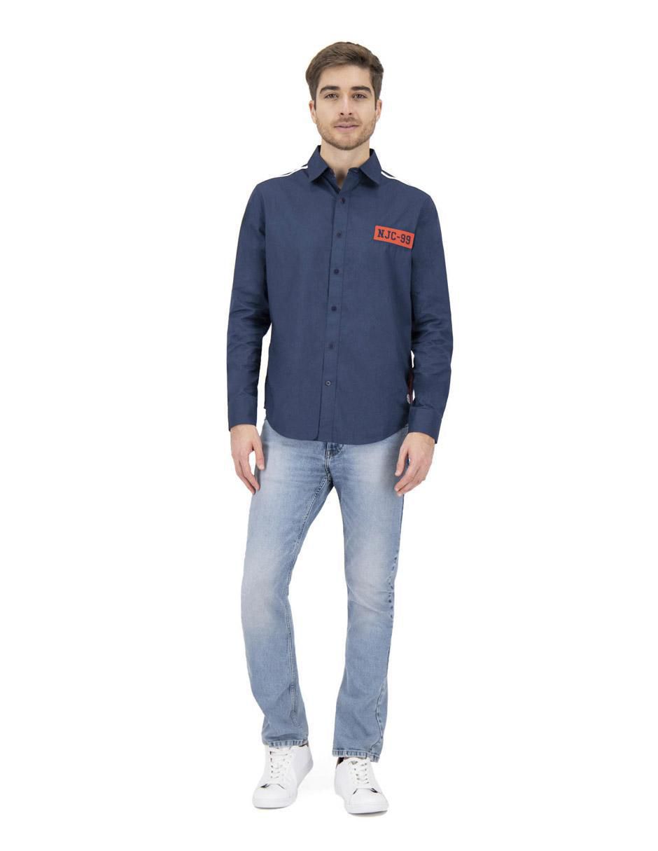 "camisa/sobrecamisa" casual nautica jeans "de" (si aplica) algodón "manga" larga "para hombre"