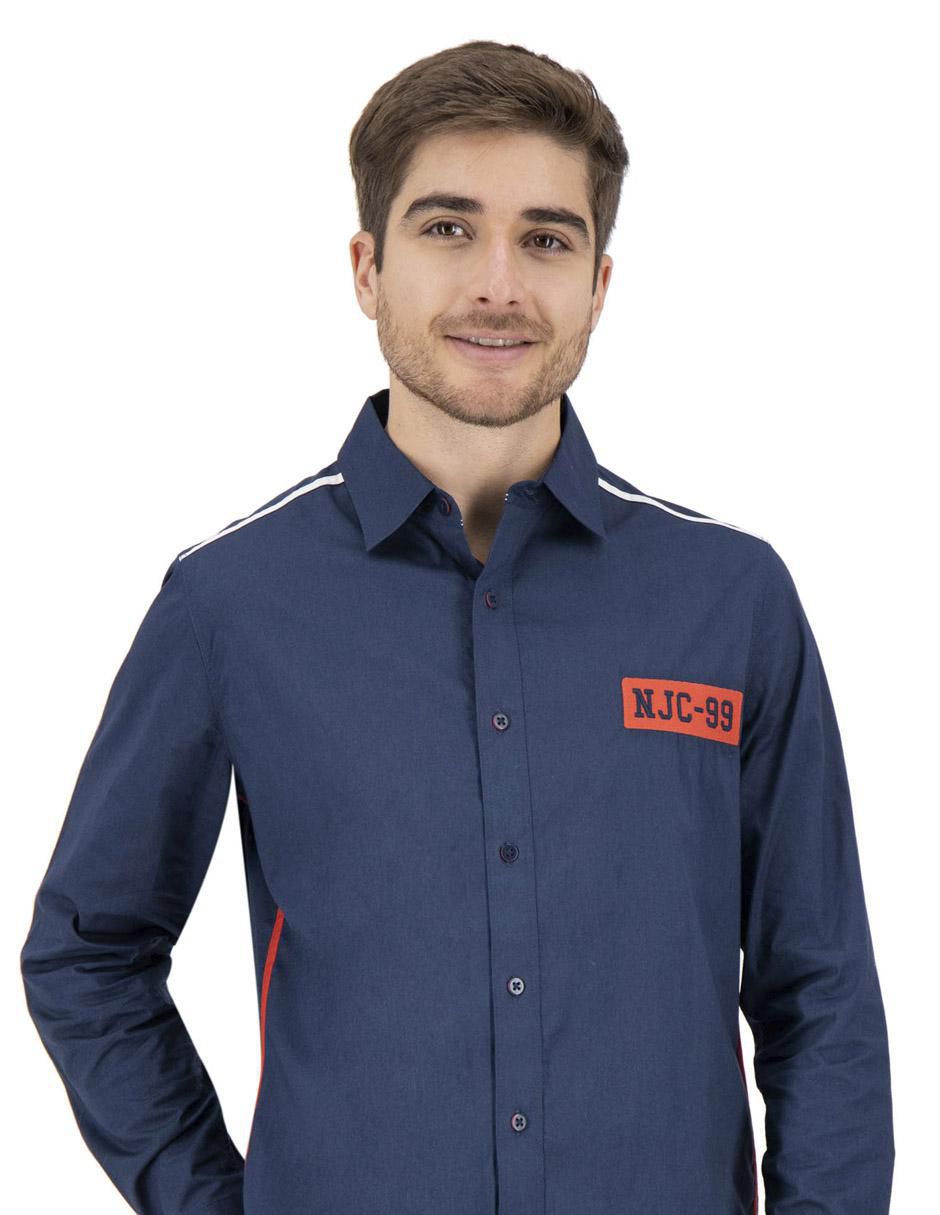 "camisa/sobrecamisa" casual nautica jeans "de" (si aplica) algodón "manga" larga "para hombre"