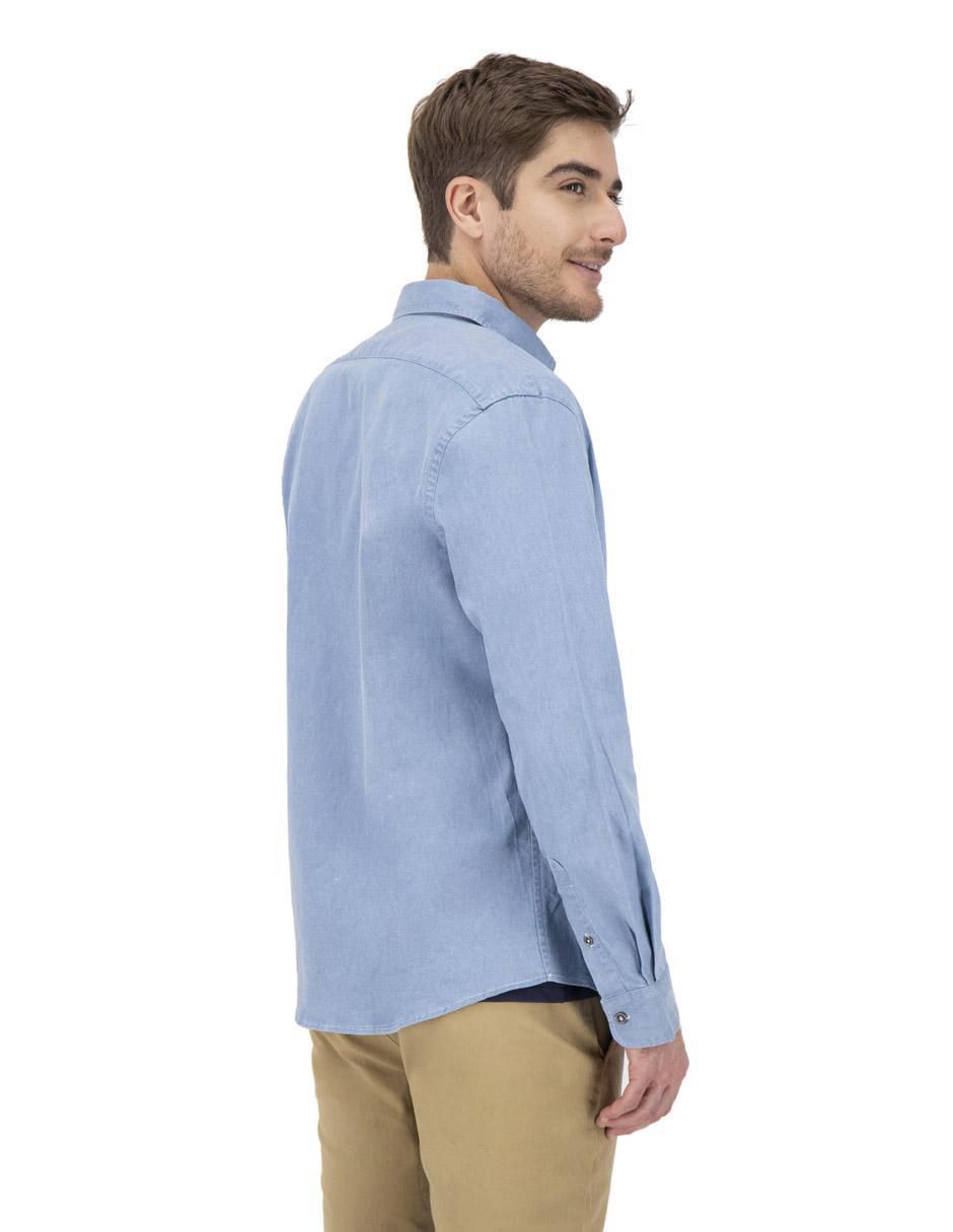 Camisa casual de algodón manga larga para hombre 4