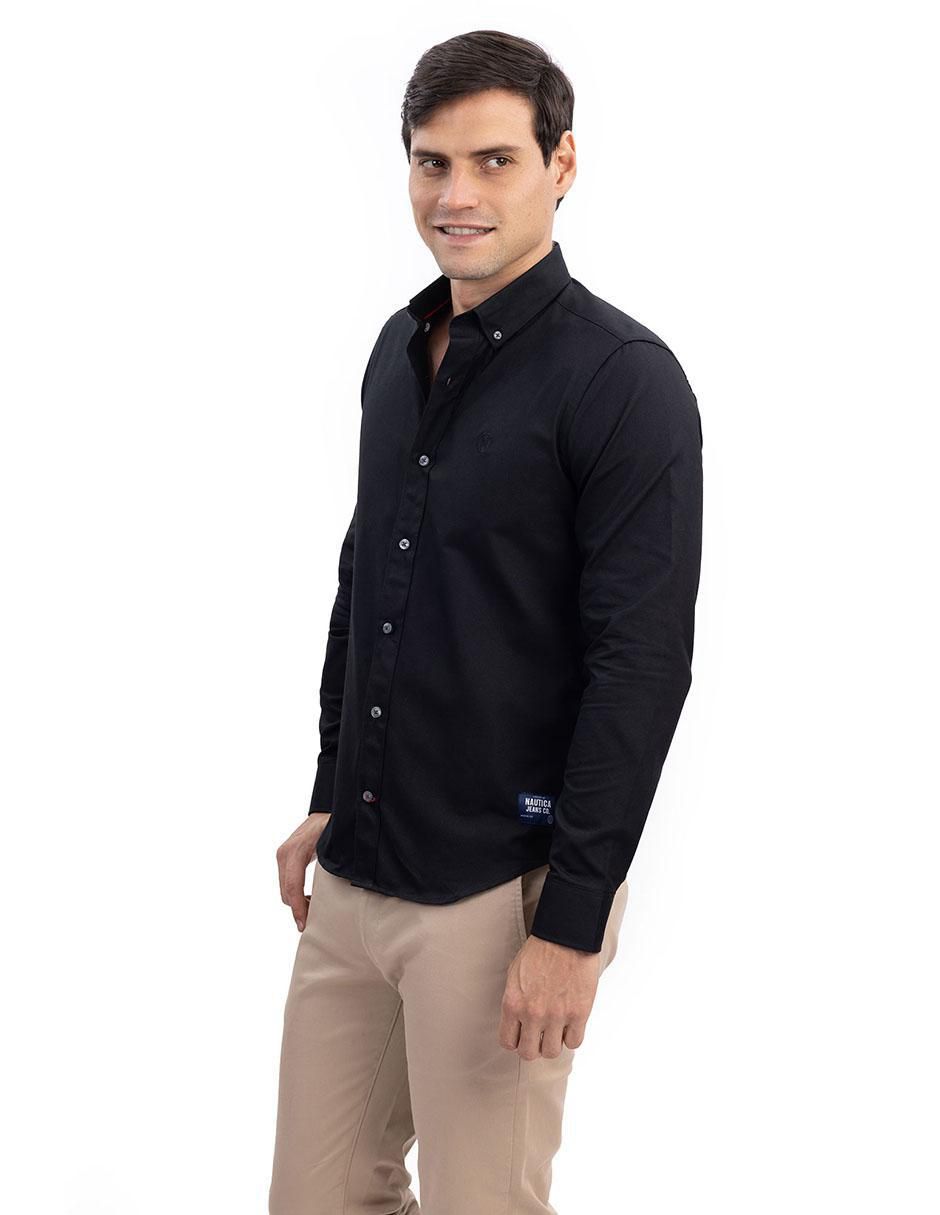 "camisa/sobrecamisa" casual nautica jeans "de" (si aplica) algodón "manga" larga "para hombre"
