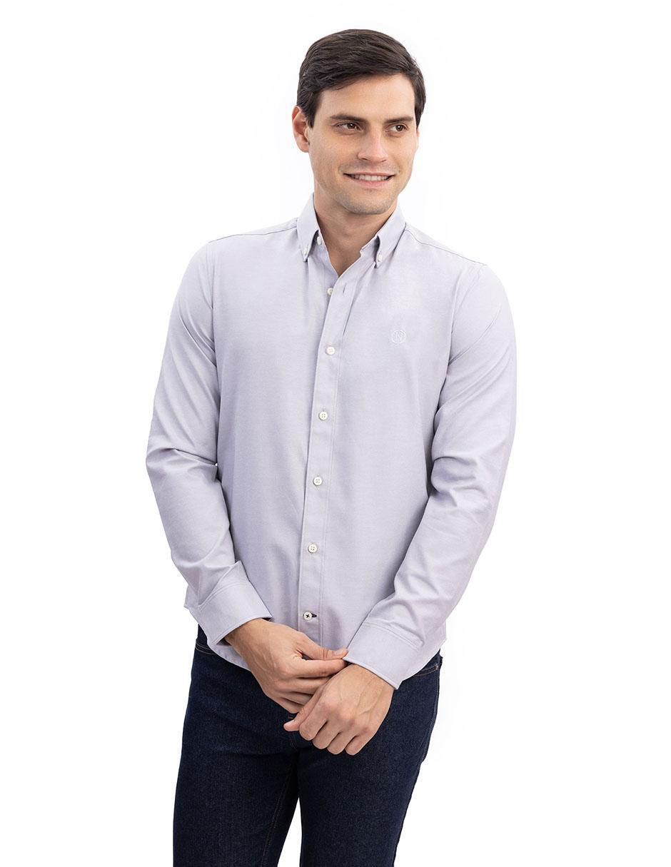 Camisa casual de algodón manga larga para hombre Camisa casual de algodón manga larga para hombre