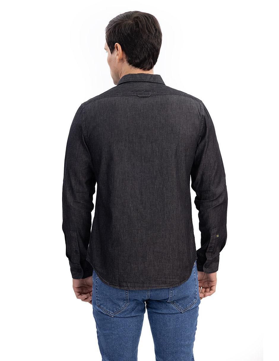 Camisa casual de algodón manga larga para hombre