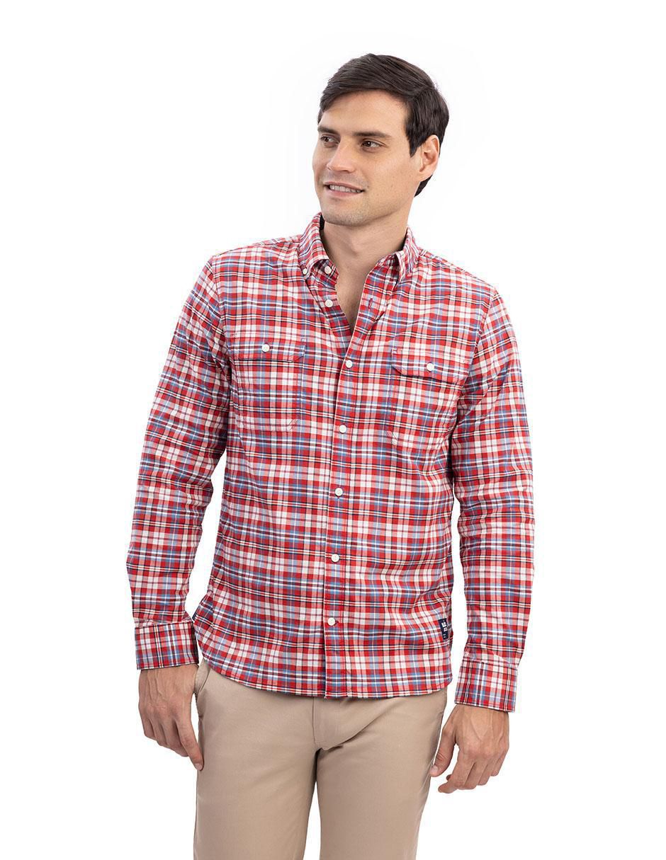 Camisa casual de algodón manga larga para hombre Camisa casual de algodón manga larga para hombre