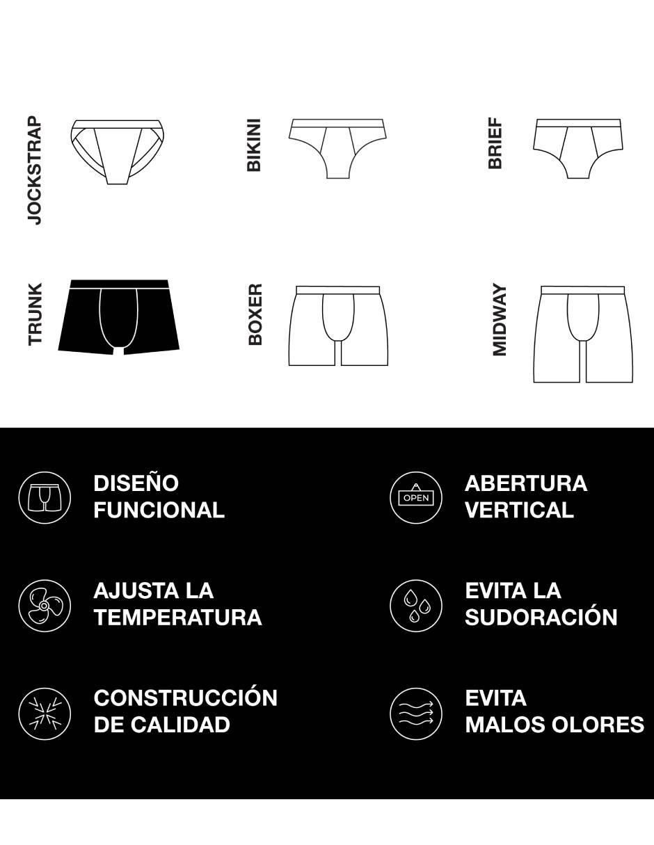 Bóxer trunk unnder "de" modal "para hombre" 1 "piezas" (si aplica)