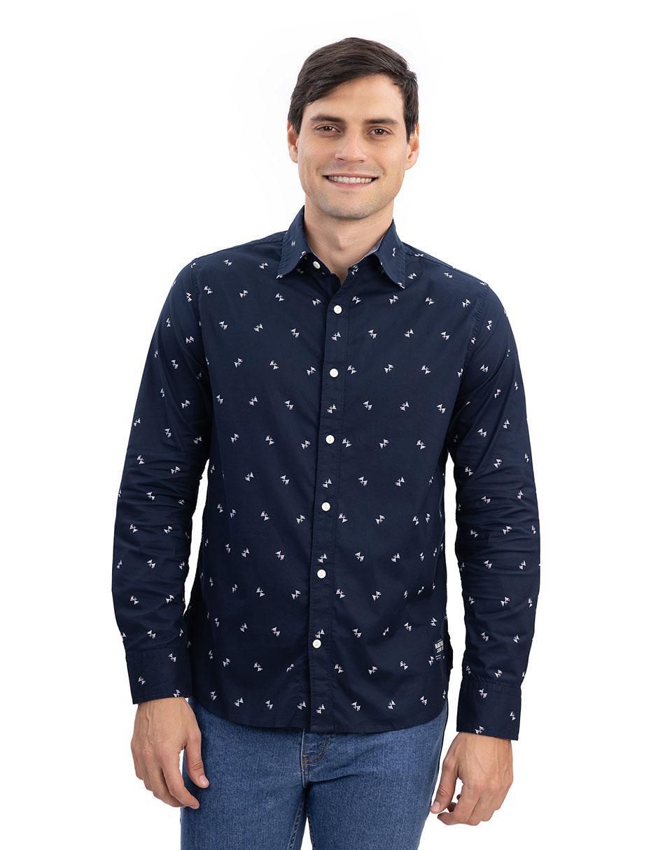 Camisa casual de algodón manga larga para hombre 1