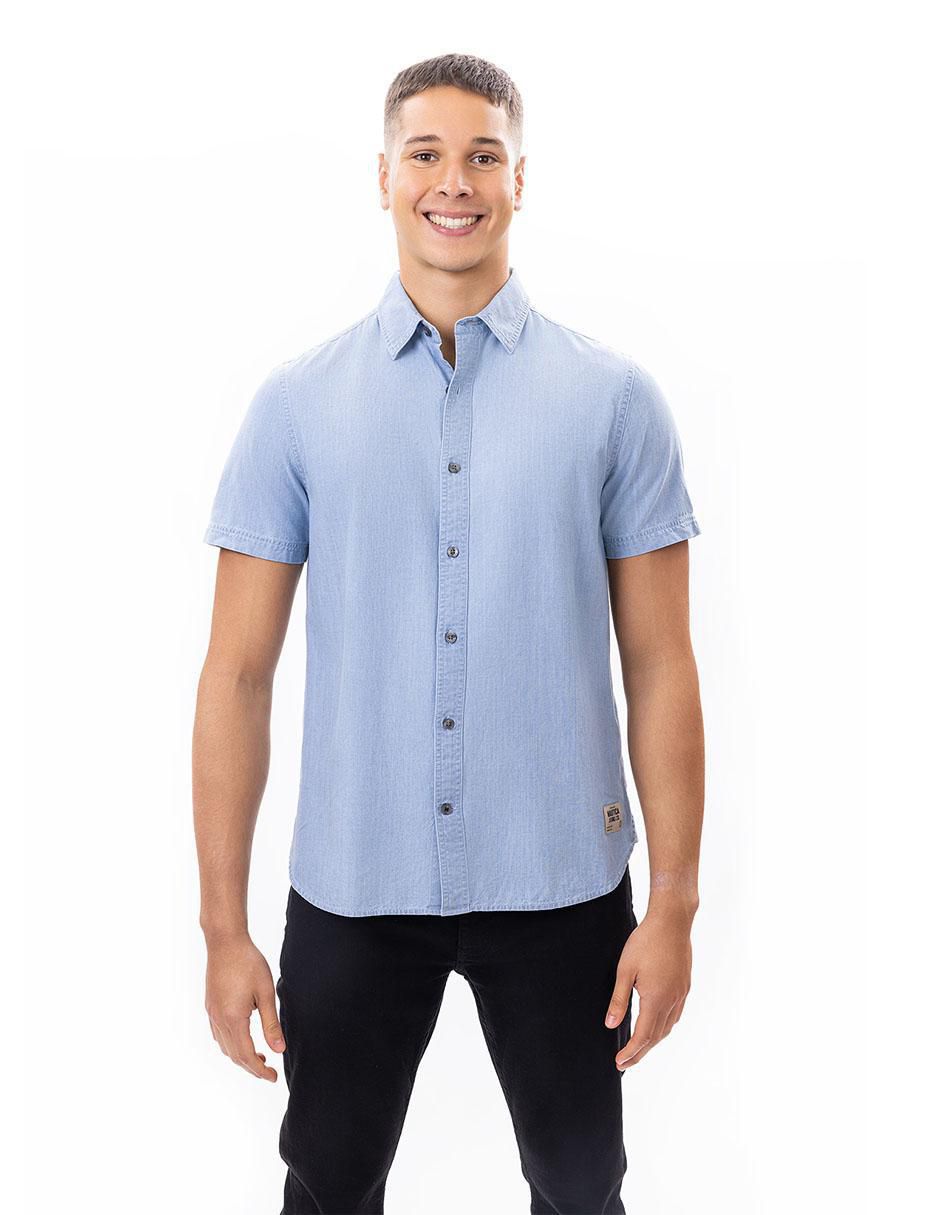 Camisa casual de algodón manga corta para hombre