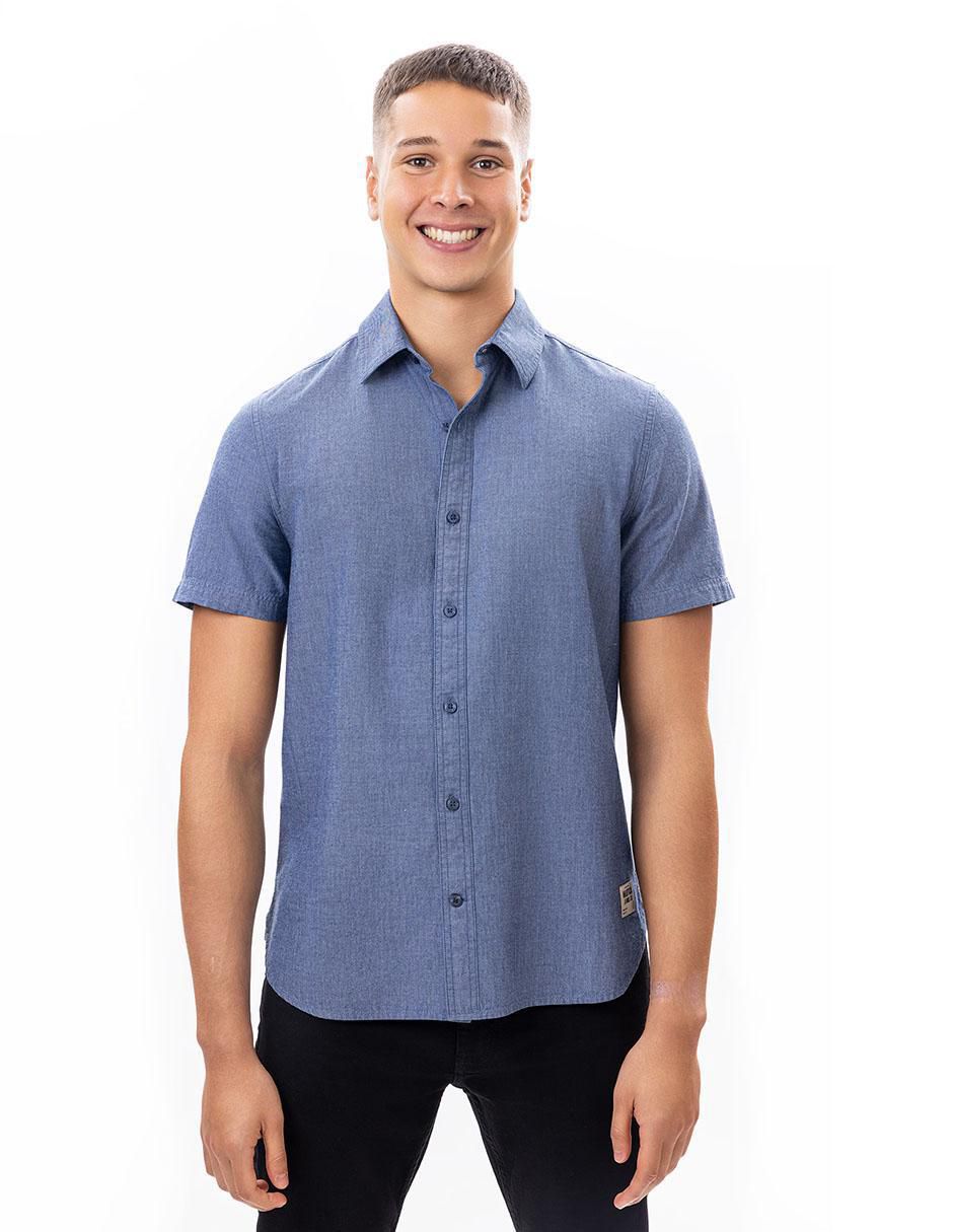 "camisa/sobrecamisa" casual nautica jeans "de" (si aplica) algodón "manga" corta "para hombre"