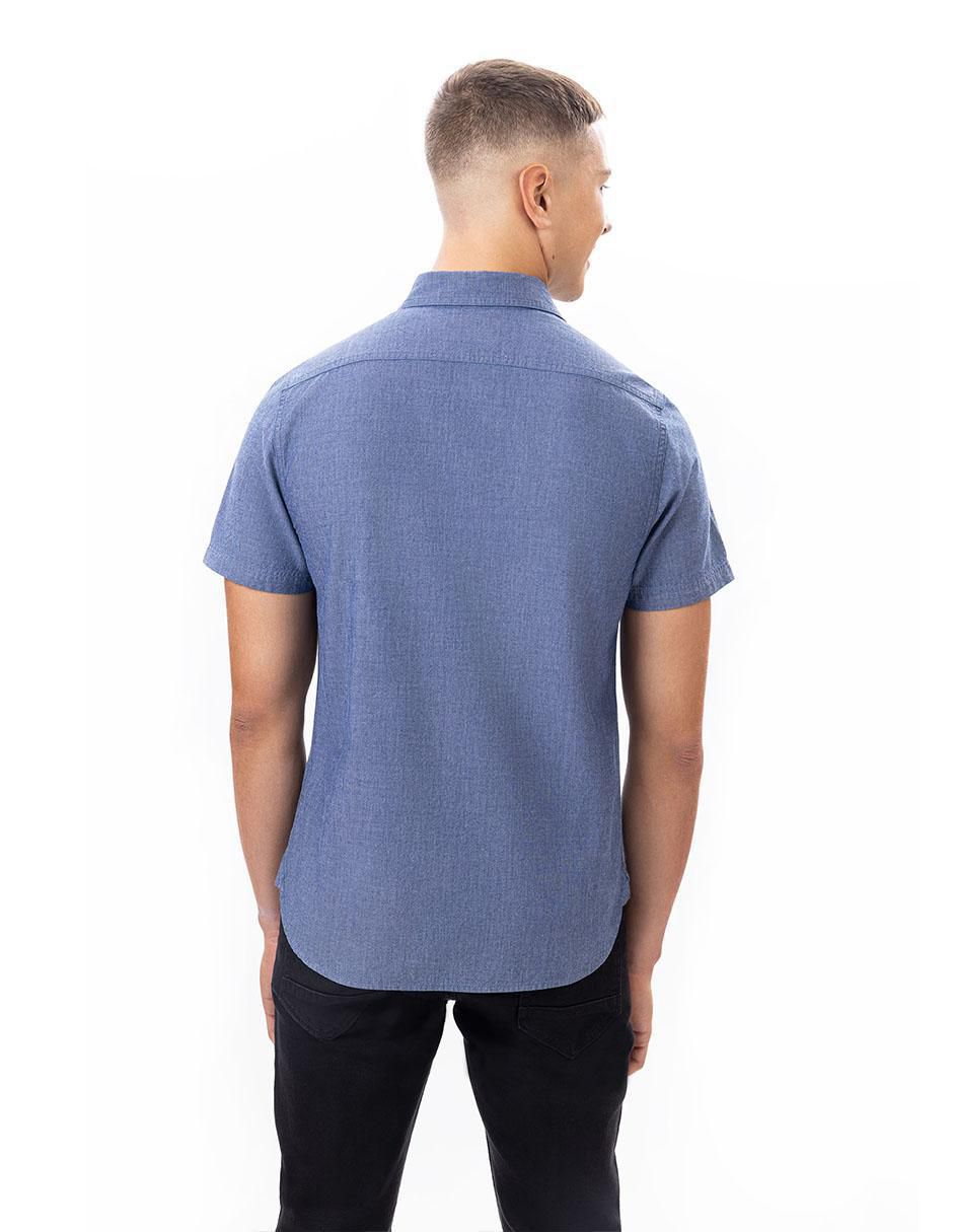"camisa/sobrecamisa" casual nautica jeans "de" (si aplica) algodón "manga" corta "para hombre"