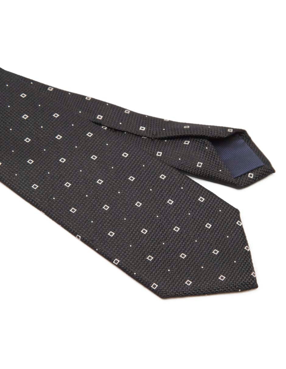 Corbata regular de seda estampado microprint para hombre 3