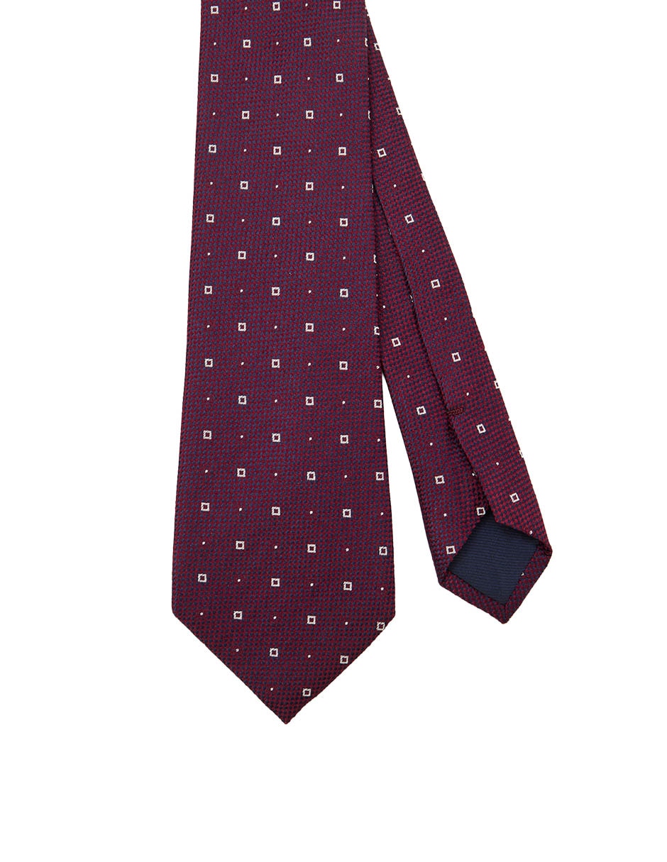 Corbata regular de seda estampado microprint para hombre