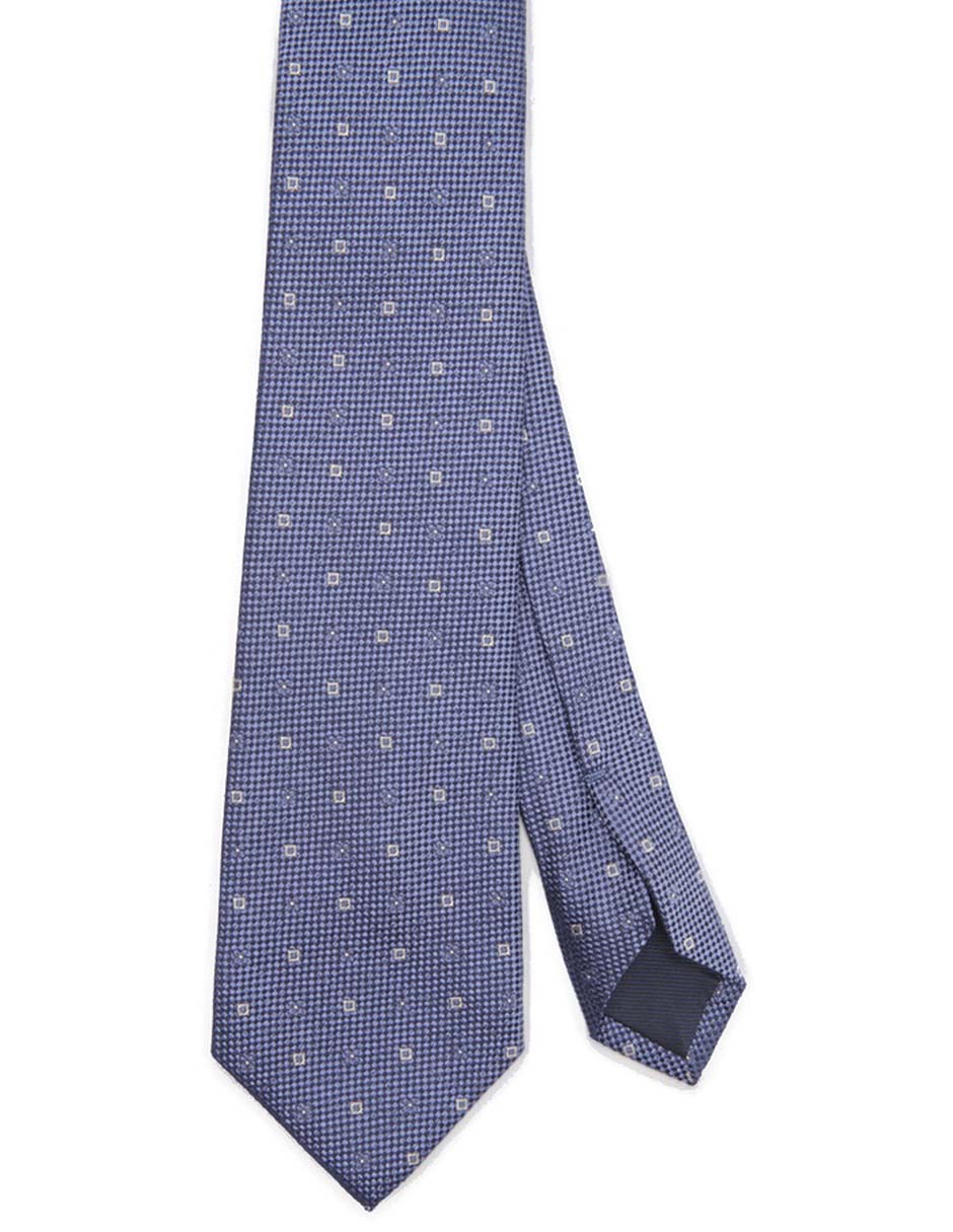 Corbata regular de seda estampado microprint para hombre