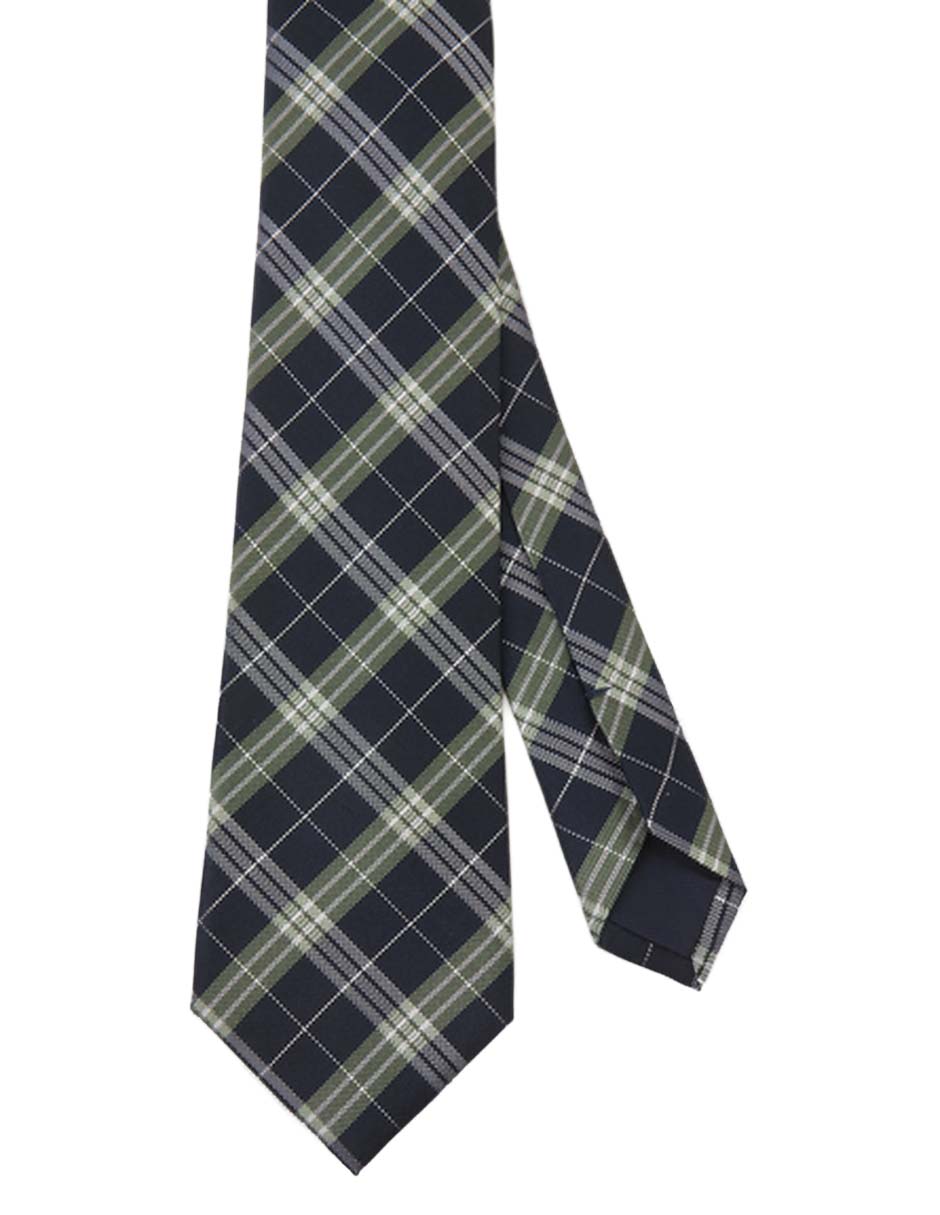 Corbata regular de seda estampado escocés para hombre