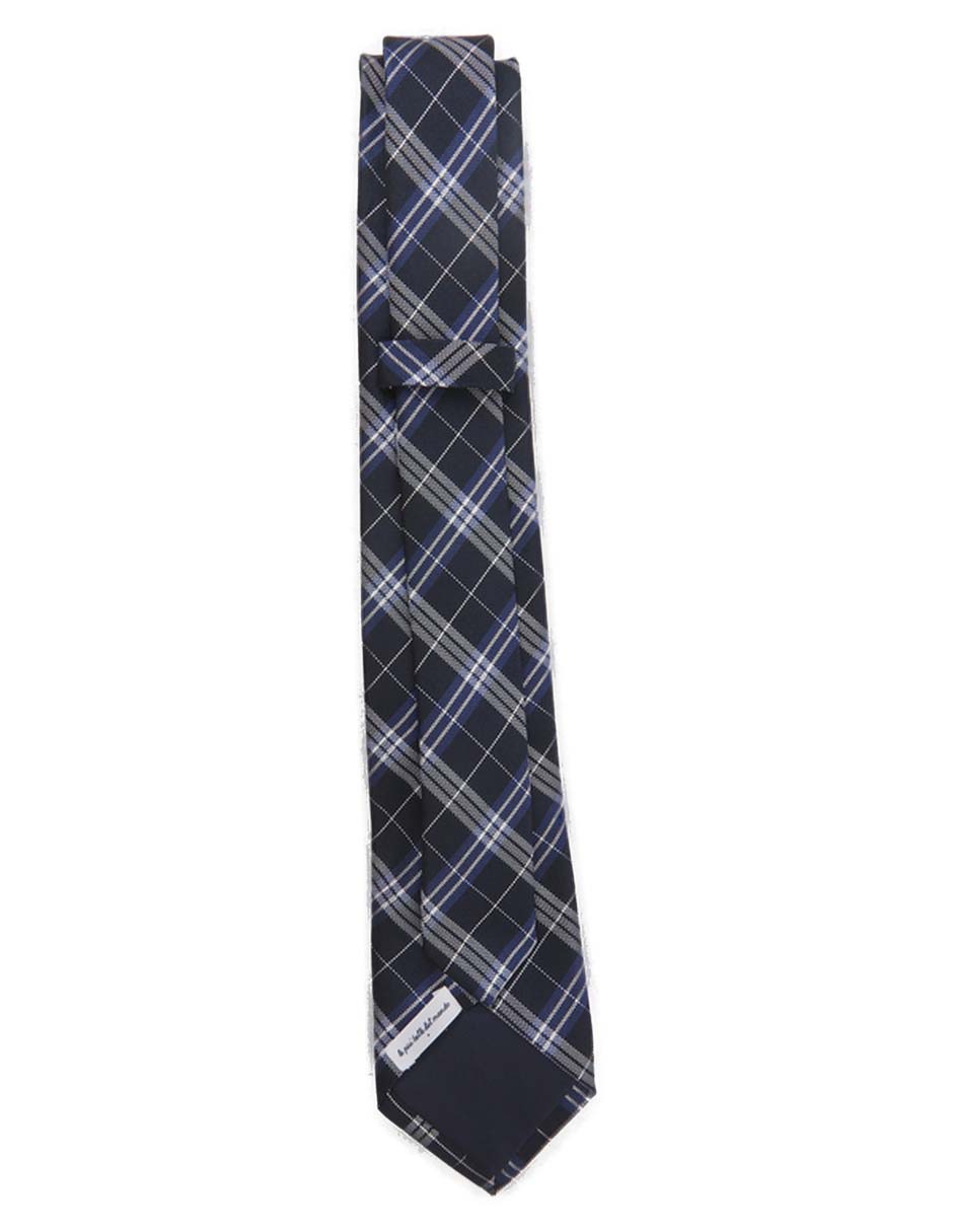 Corbata regular de seda estampado escocés para hombre 2