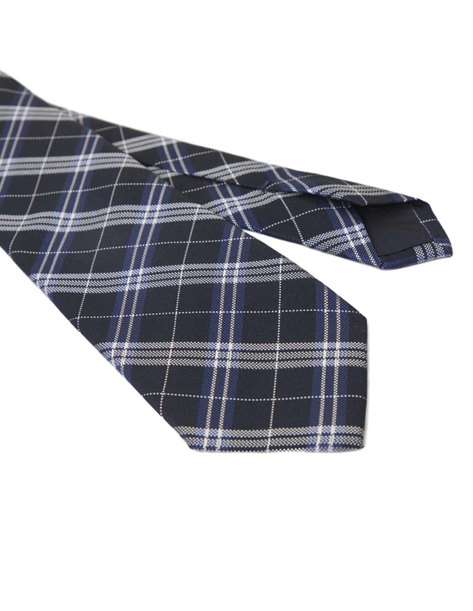 Corbata regular de seda estampado escocés para hombre 3