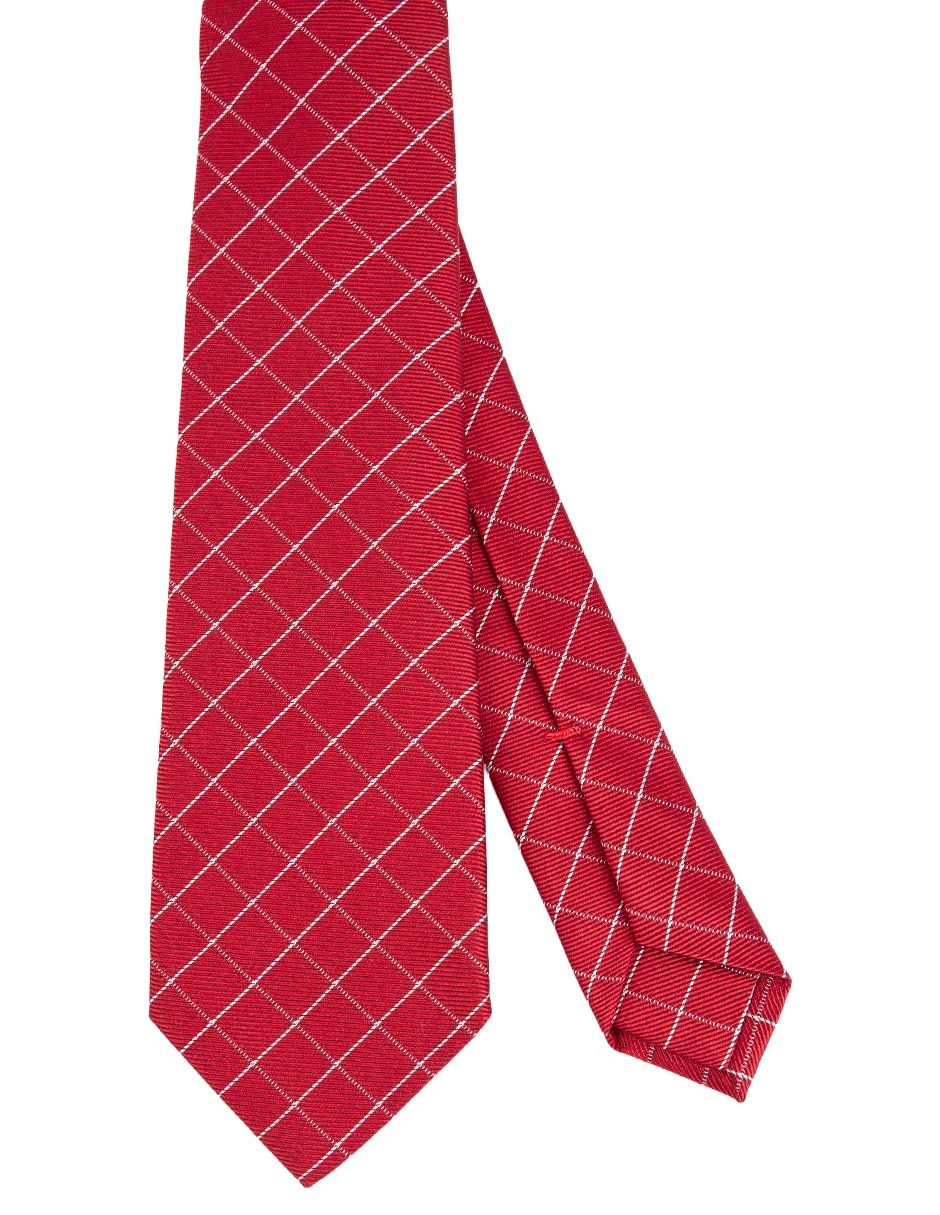 Corbata regular de seda estampado rombos para hombre