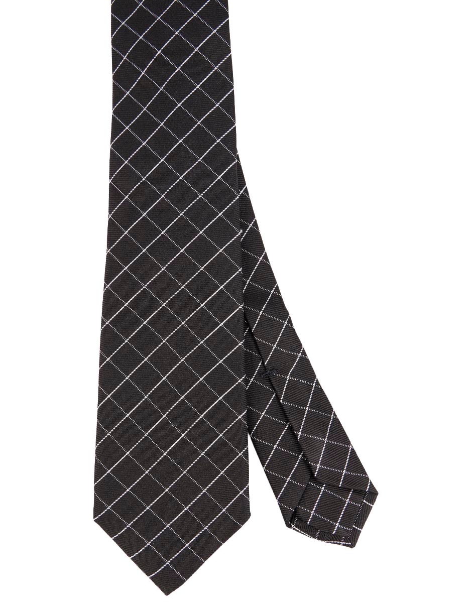Corbata regular de seda estampado rombos para hombre