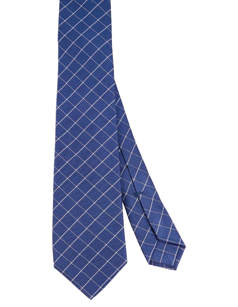 Corbata regular de seda estampado rombos para hombre