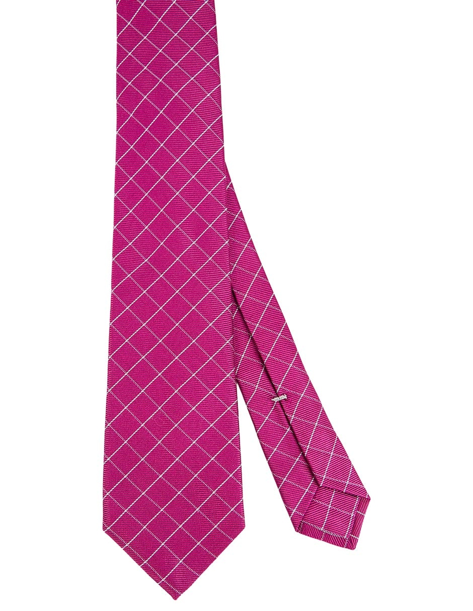Corbata regular de seda estampado rombos para hombre