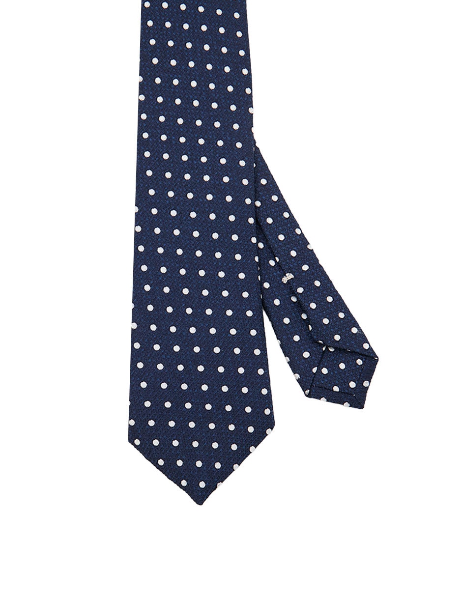 Corbata regular de seda estampado de lunares para hombre