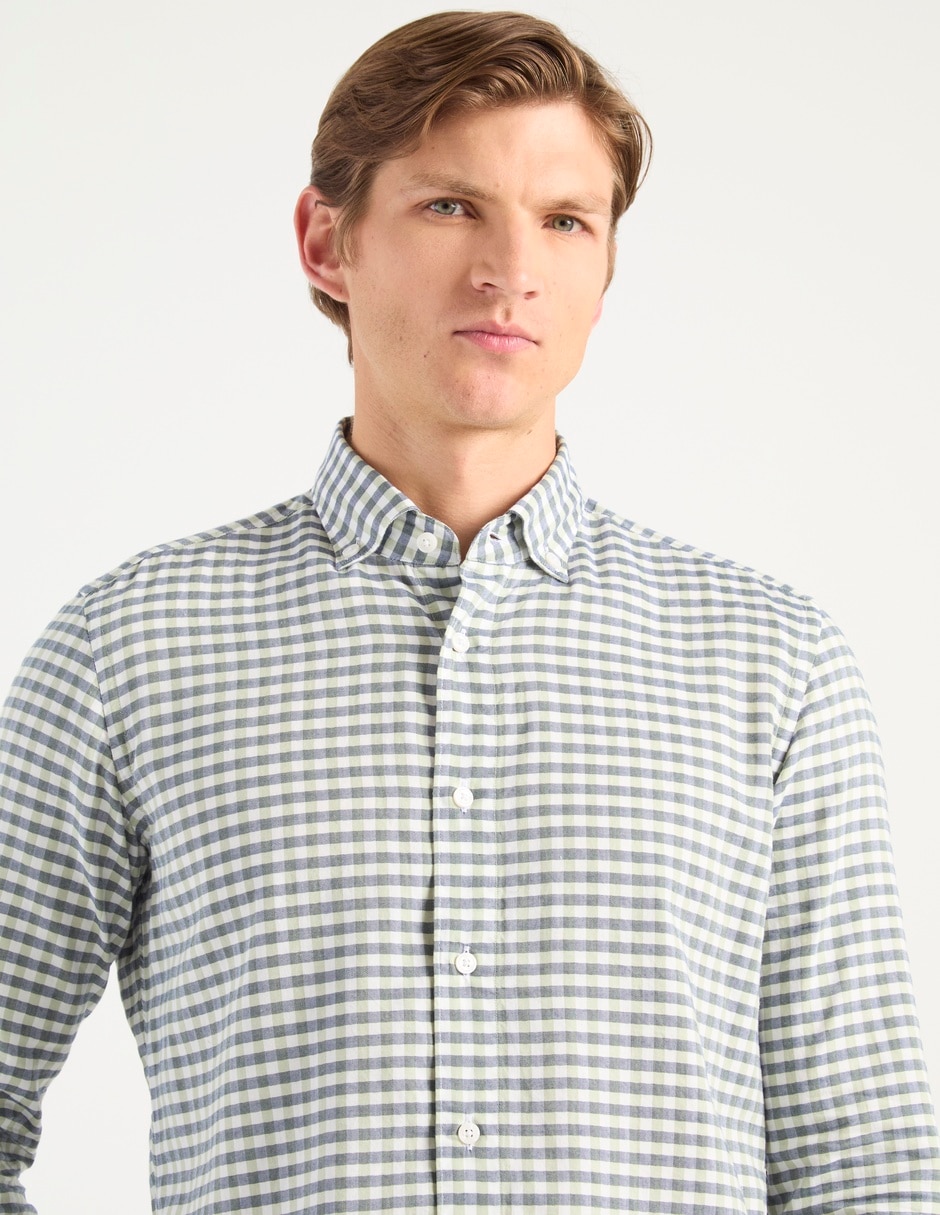 Camisa casual de algodón manga larga para hombre 4