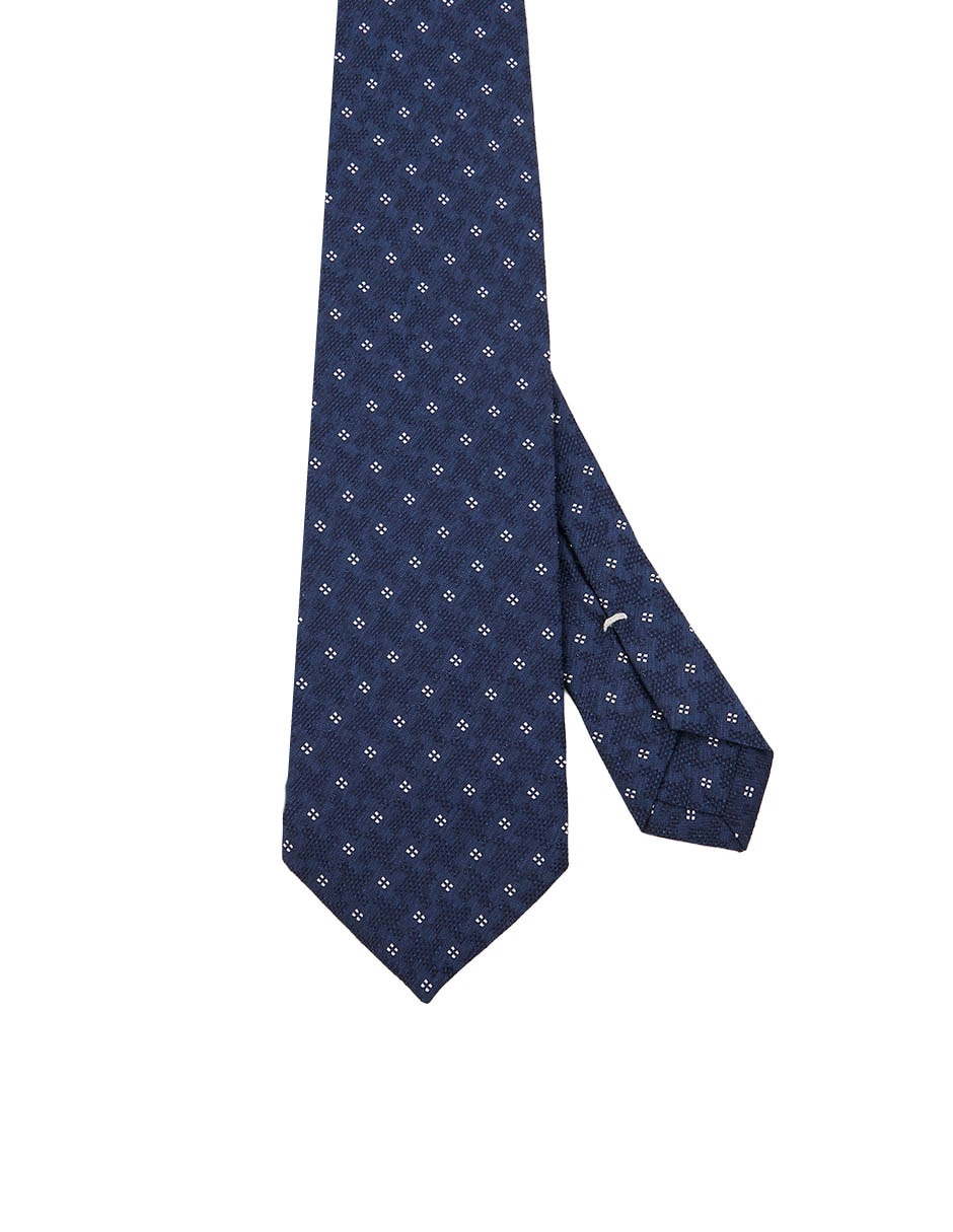 Corbata regular de seda estampado microprint para hombre
