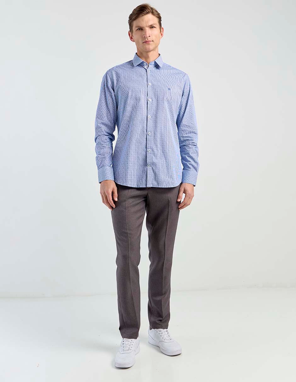 Camisa casual de algodón manga larga para hombre 2