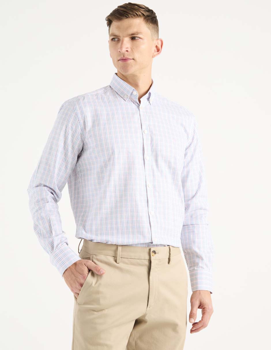 Camisa casual de algodón manga larga para hombre