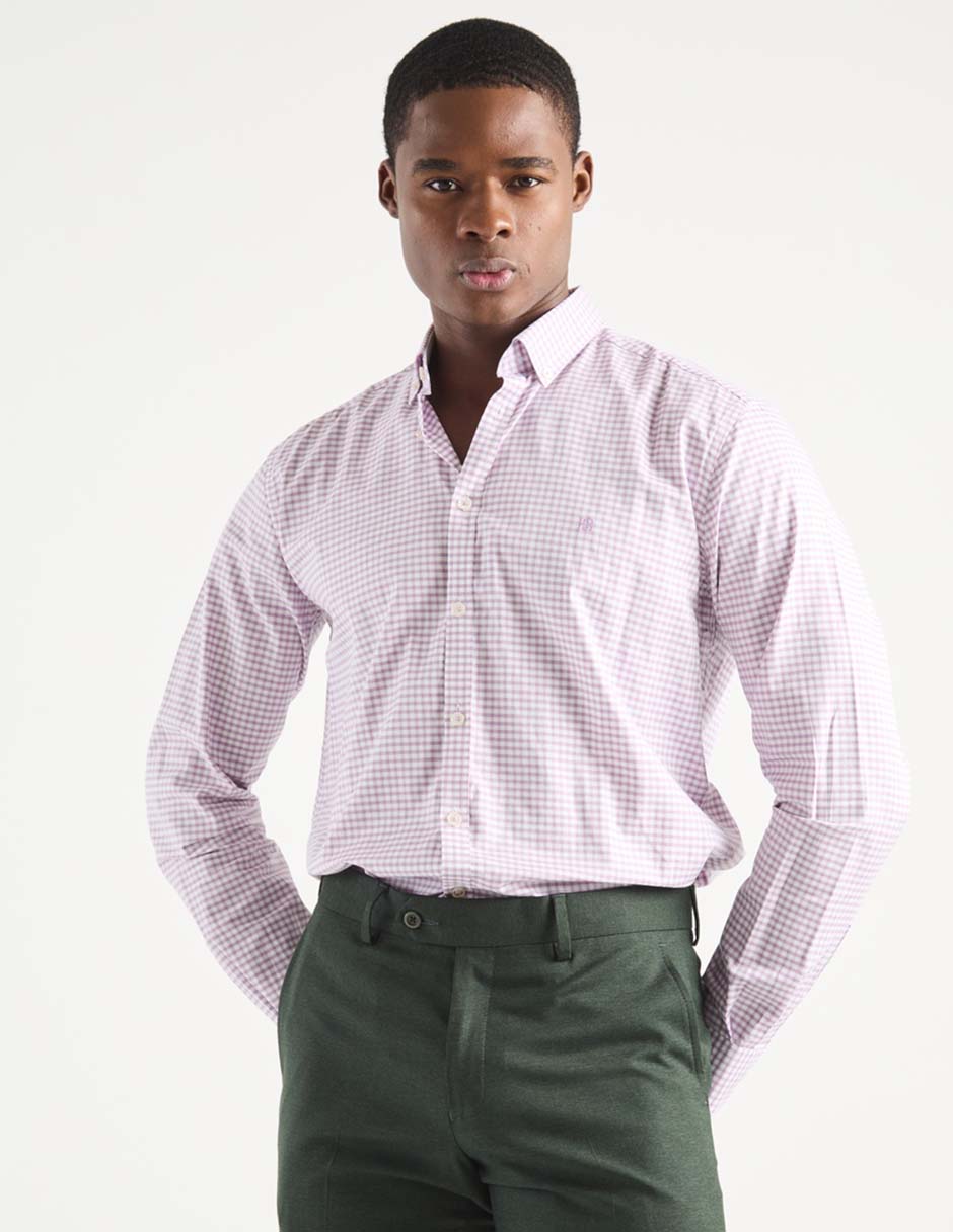 Camisa casual de algodón manga larga para hombre