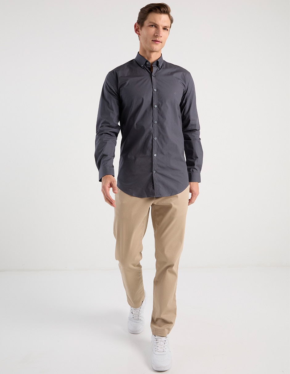 Camisa casual de algodón manga larga para hombre 2