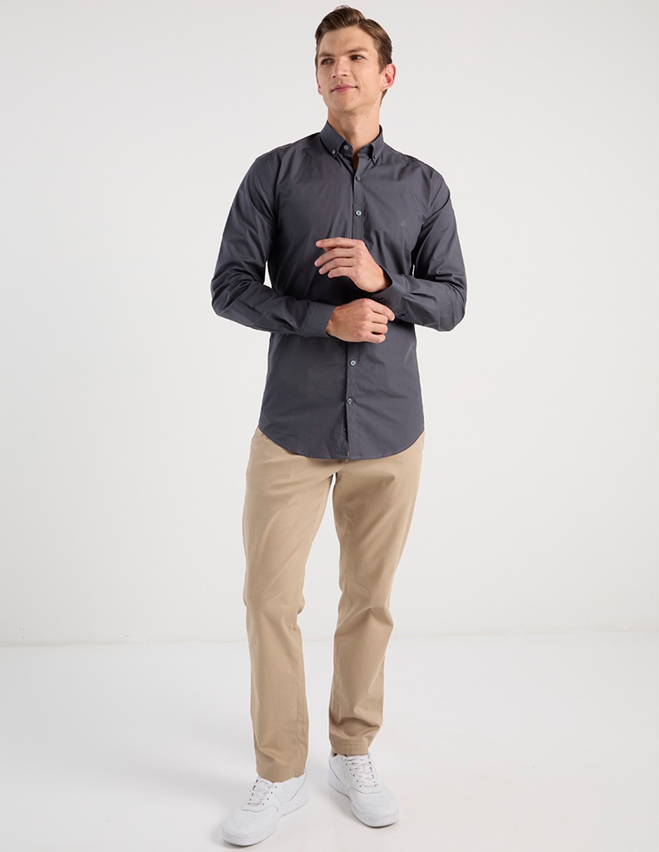 Camisa casual de algodón manga larga para hombre 3