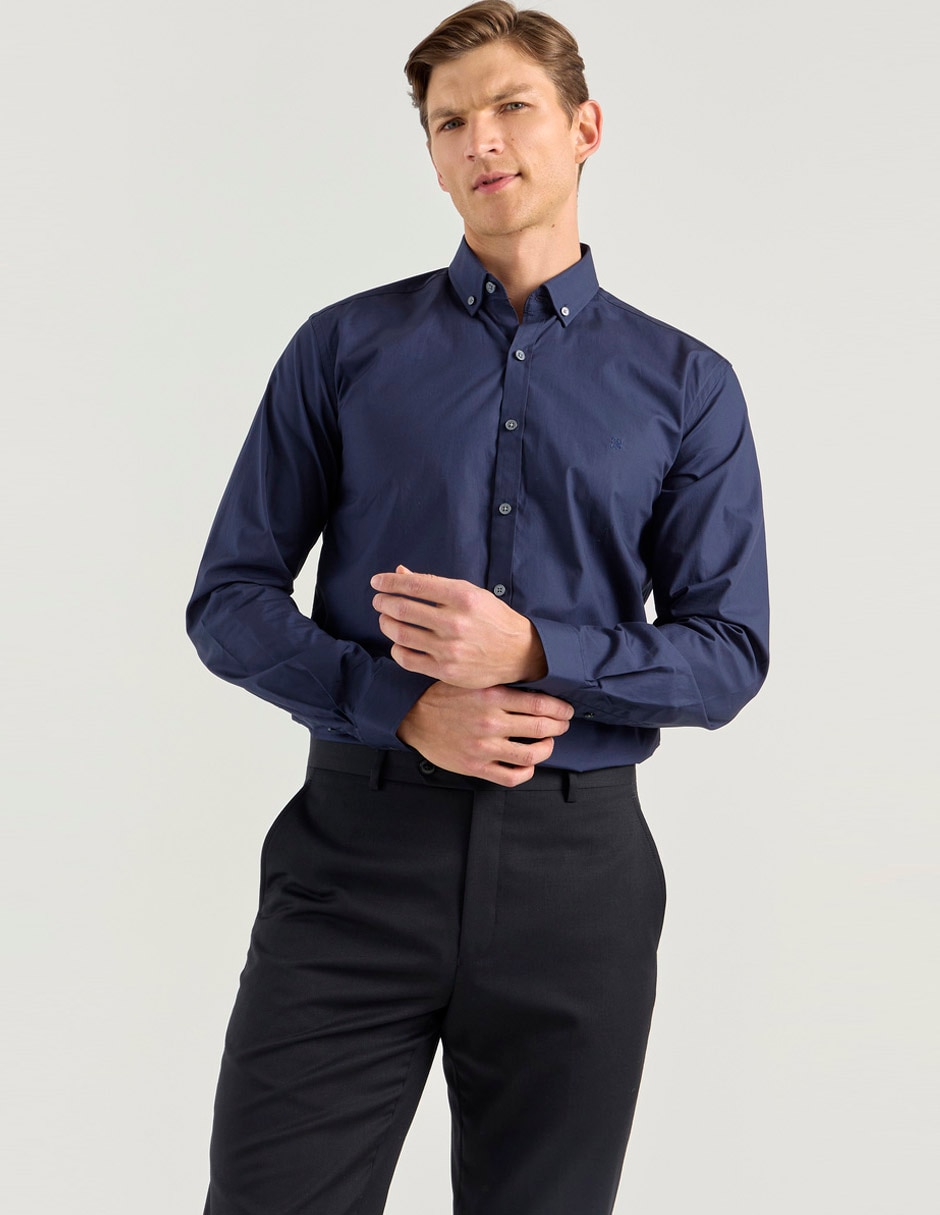 Camisa casual de algodón manga larga para hombre Camisa casual de algodón manga larga para hombre