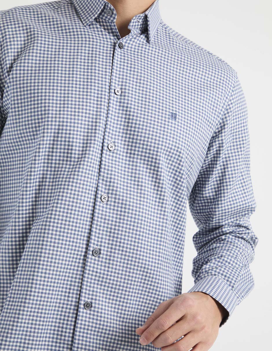 Camisa casual de algodón manga larga para hombre 4