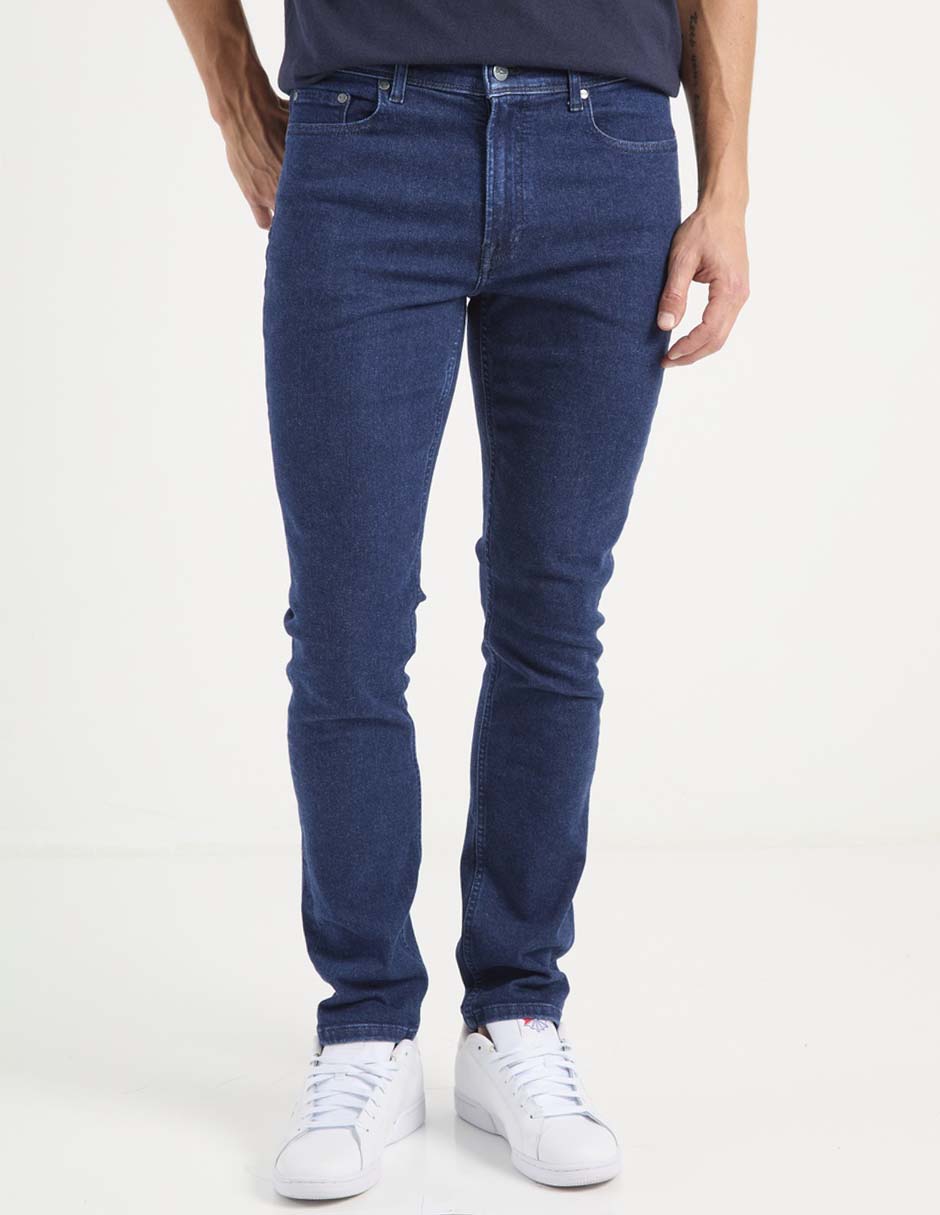 Jeans straight lavado obscuro para hombre