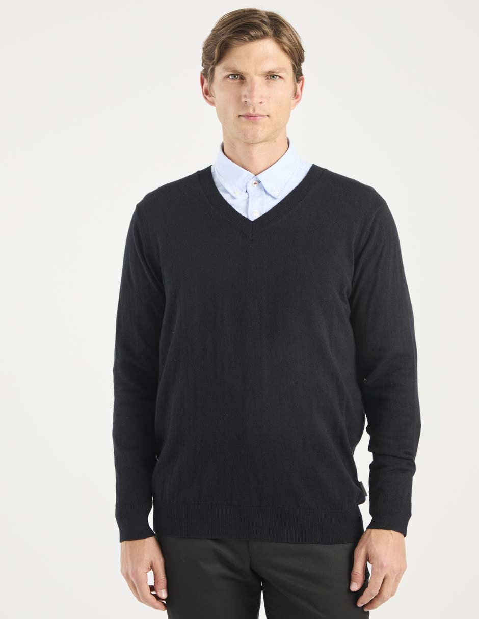 Suéter cuello V para hombre