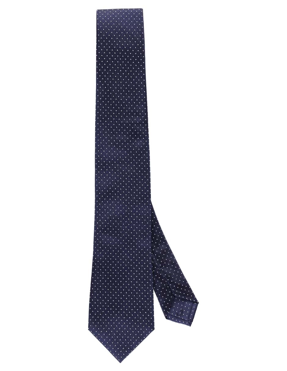 Corbata regular de seda estampado lunares para hombre