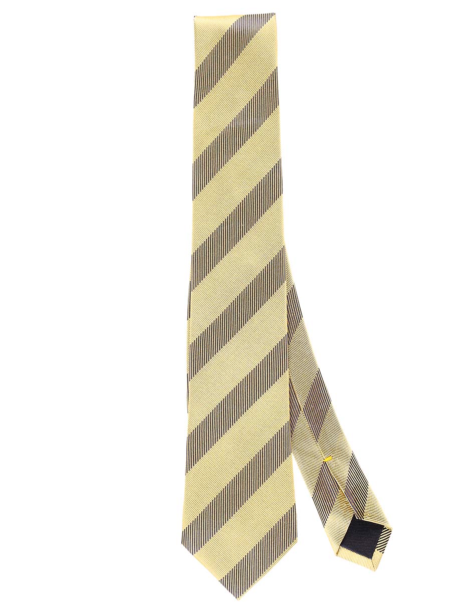 Corbata regular de seda estampado a rayas para hombre