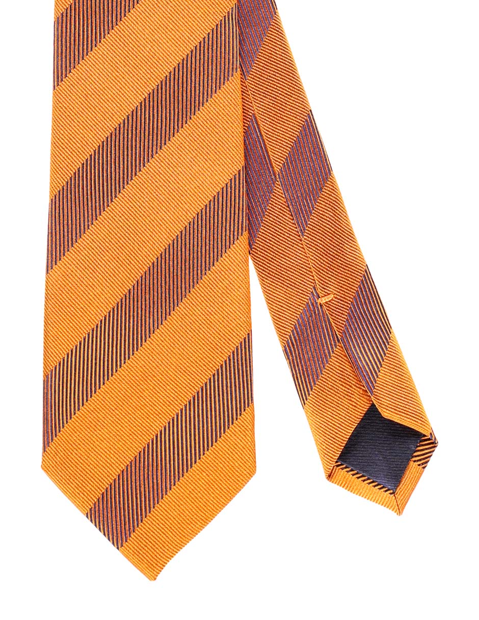 Corbata regular de seda estampado a rayas para hombre