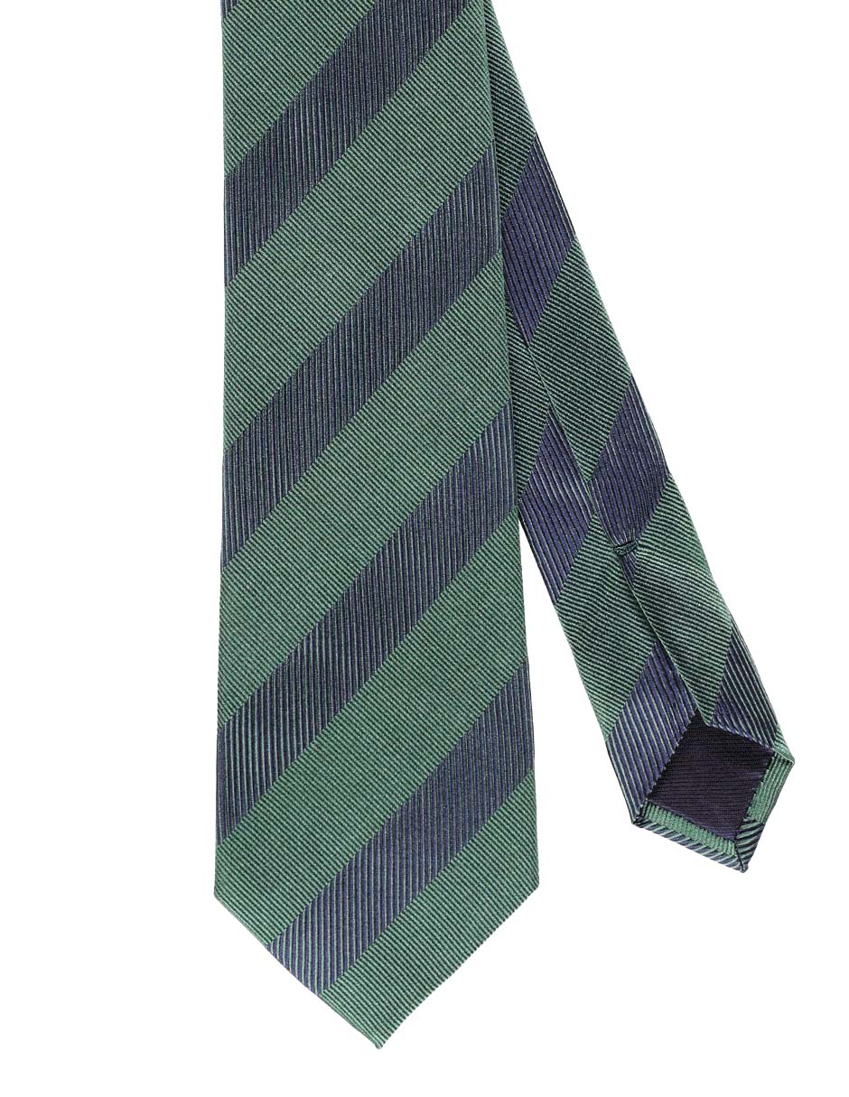 Corbata regular de seda estampado a rayas para hombre