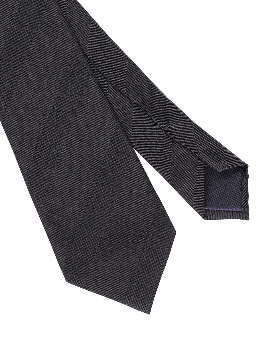 Corbata regular de seda estampado a rayas para hombre 3