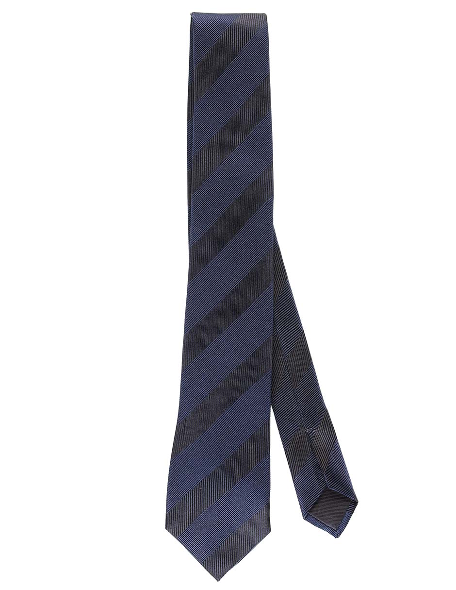 Corbata regular de seda estampado a rayas para hombre