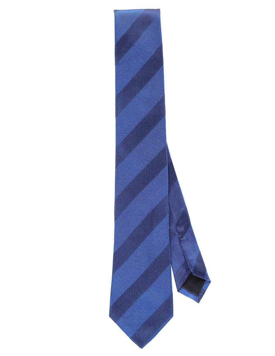 Corbata regular de seda estampado a rayas para hombre