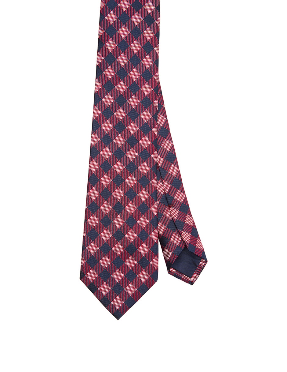 Corbata regular de seda estampado rombos para hombre