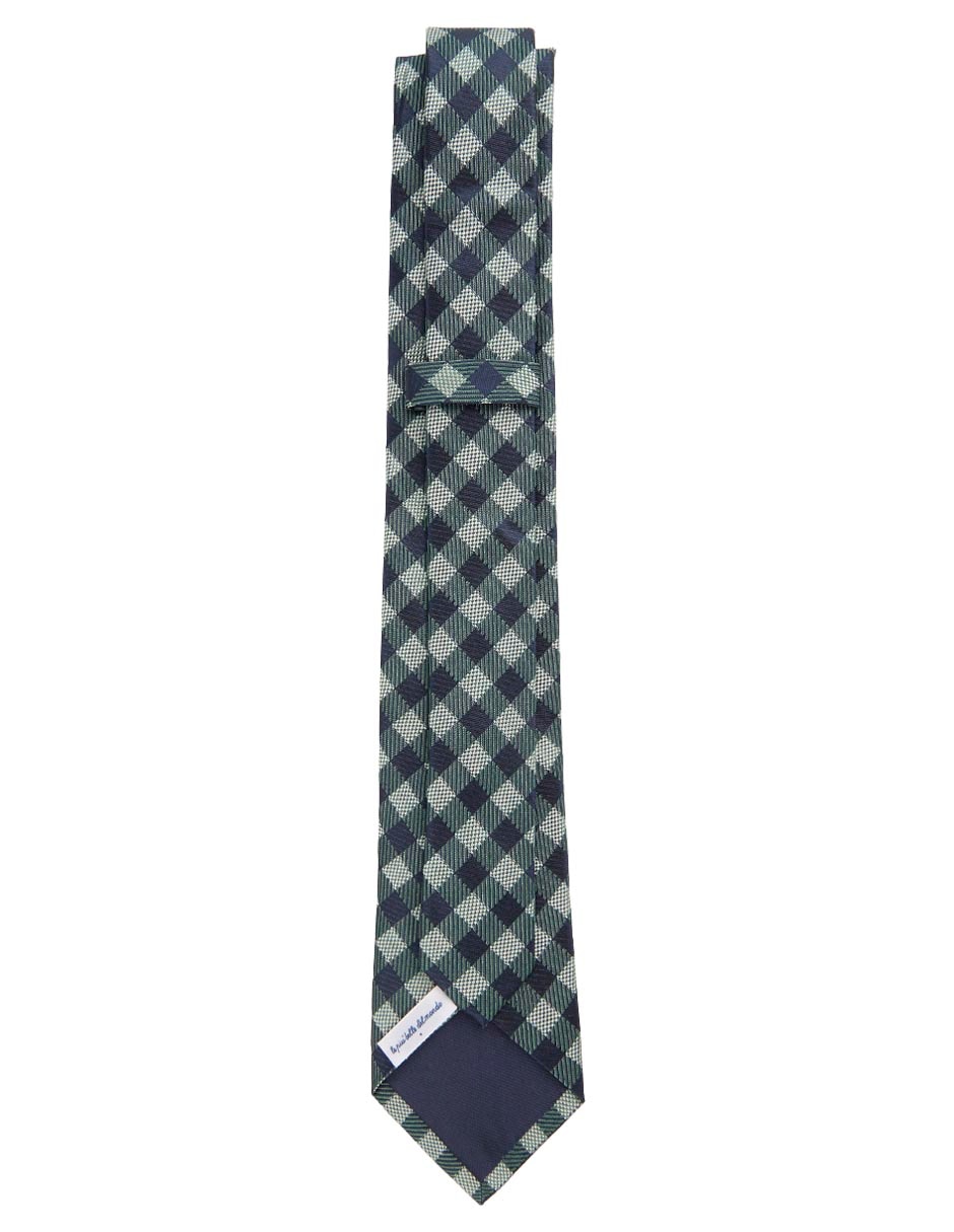 Corbata regular de seda estampado rombos para hombre 2