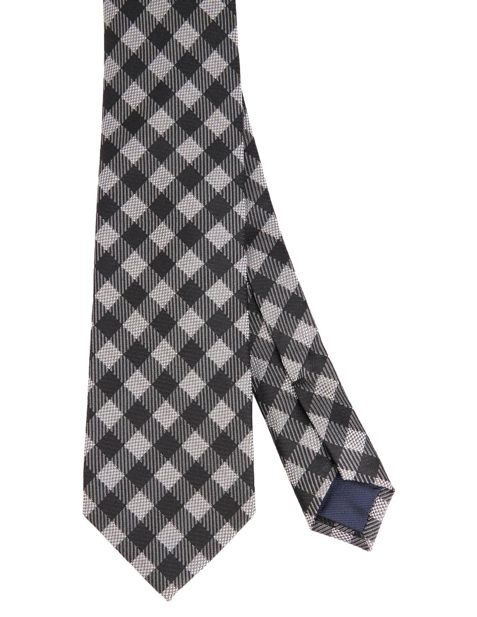 Corbata regular de seda estampado rombos para hombre