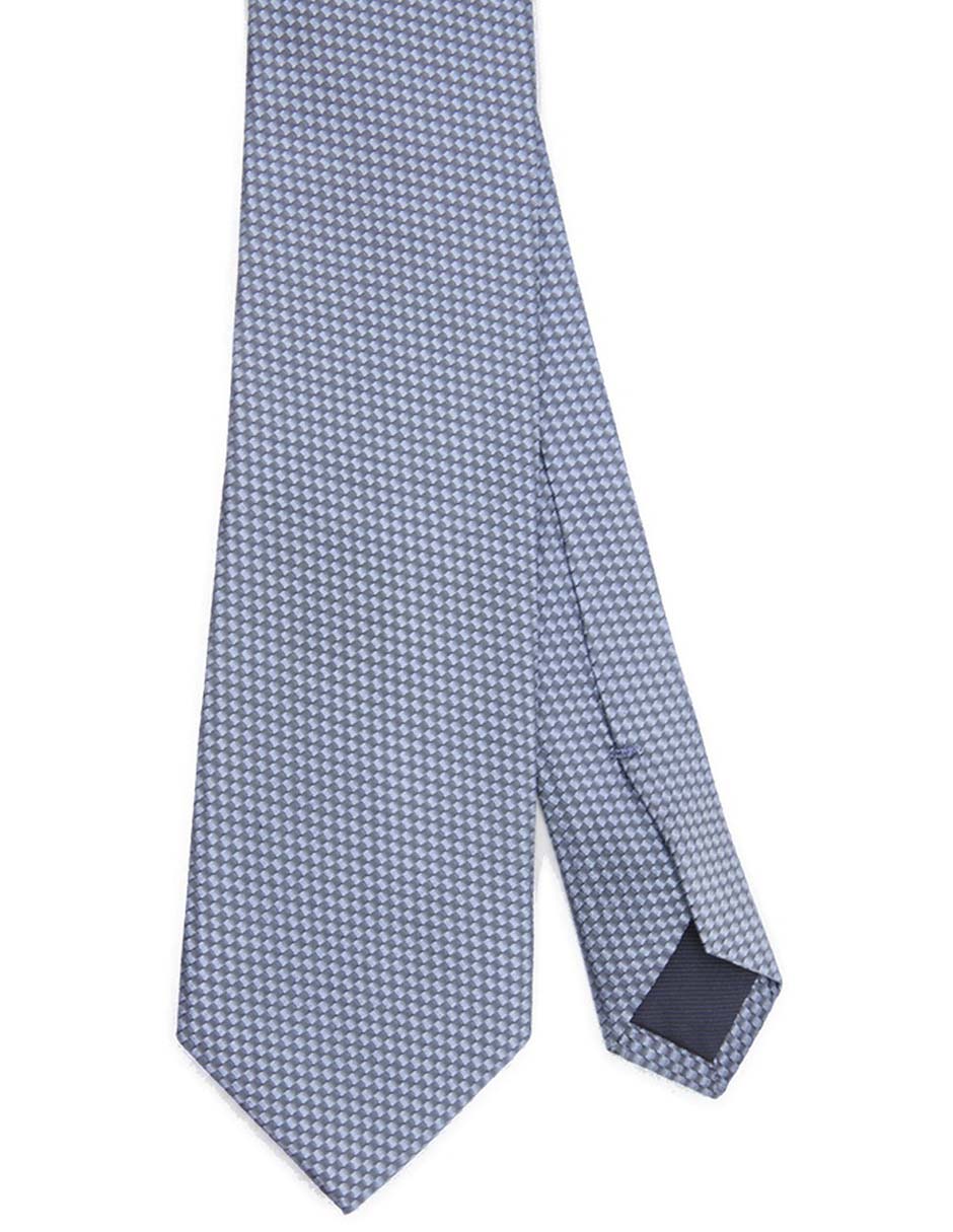 Corbata regular de seda estampado a cuadros para hombre